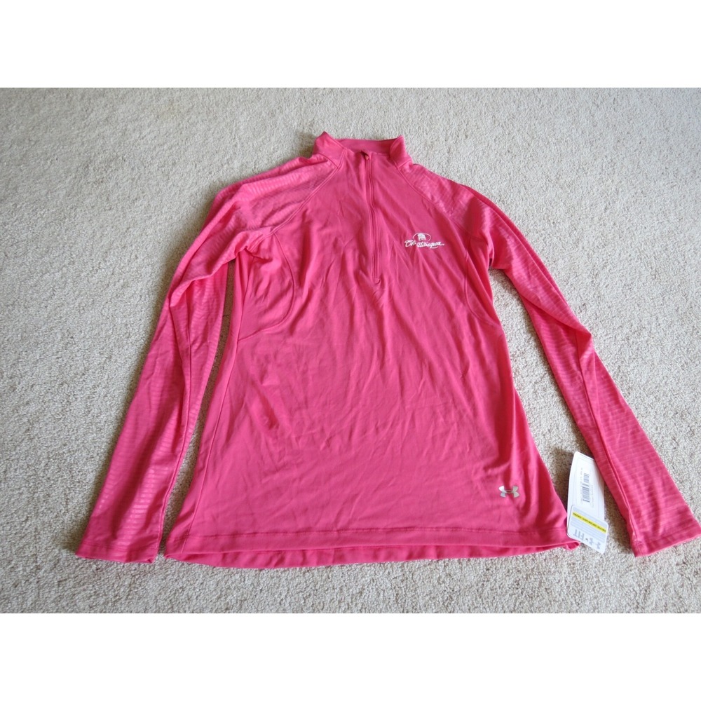 Under Armour Women Pink Pullover Zip Track Jacket Chautauqua Large NEW